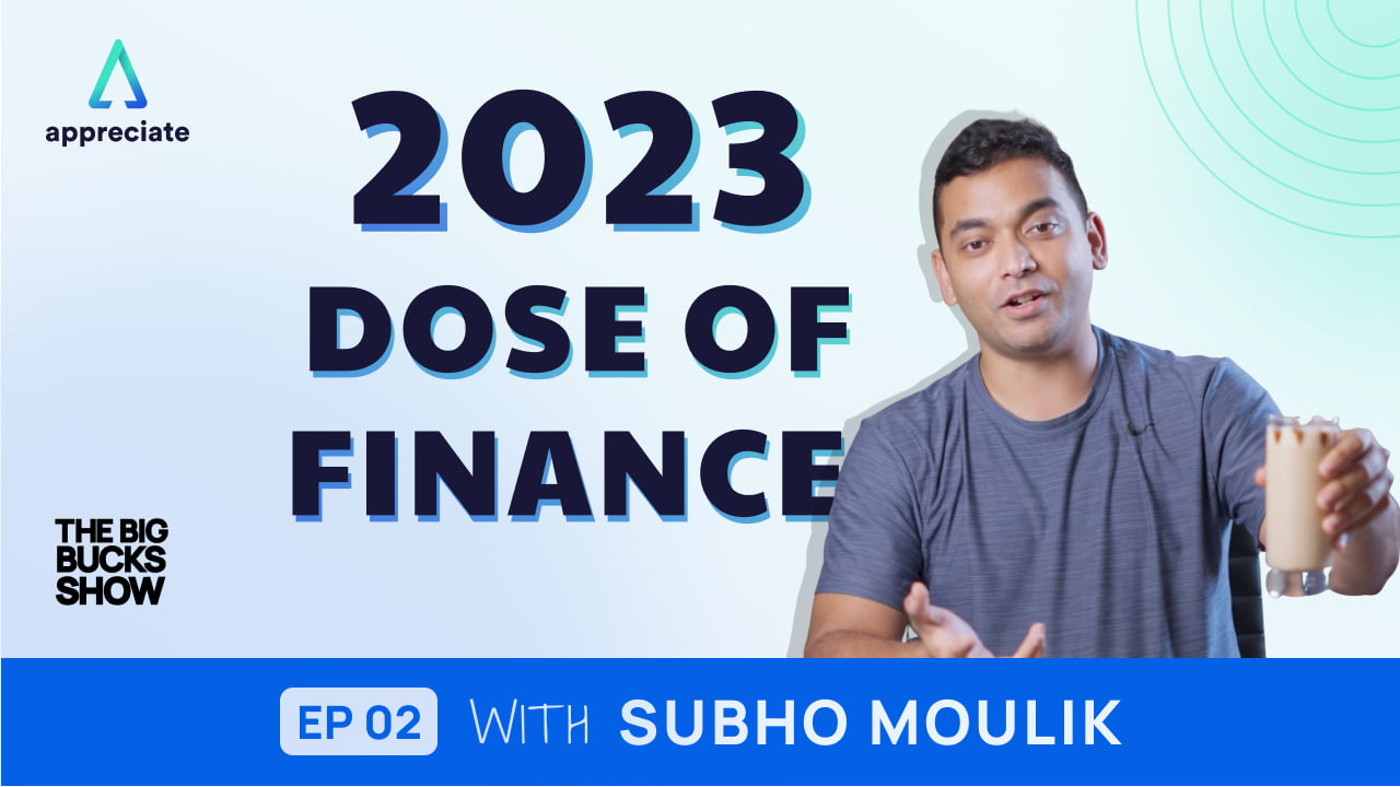 2023 Dose of Finance is the title of a podcast that is hosted by Subho. This is also a YouTube video thumbnail.