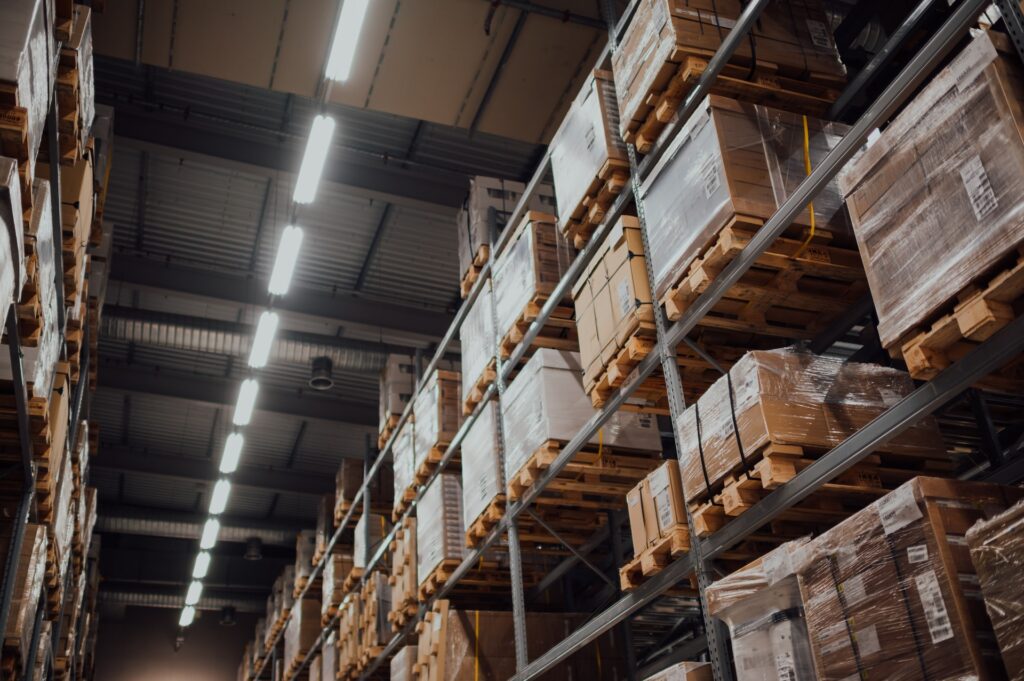 Frame from a factory that has many boxes.